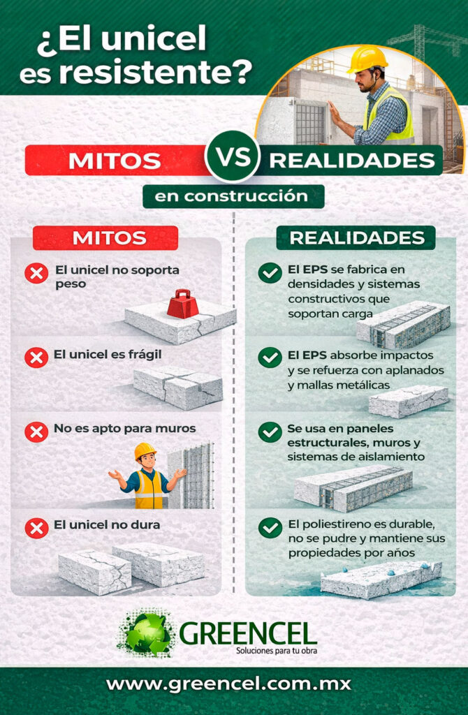 ¿El unicel es resistente? Mitos y realidades en la construcción.
